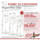 Custom Red or White Wine Glasses, Personalized