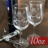 Custom Red or White Wine Glasses, Personalized
