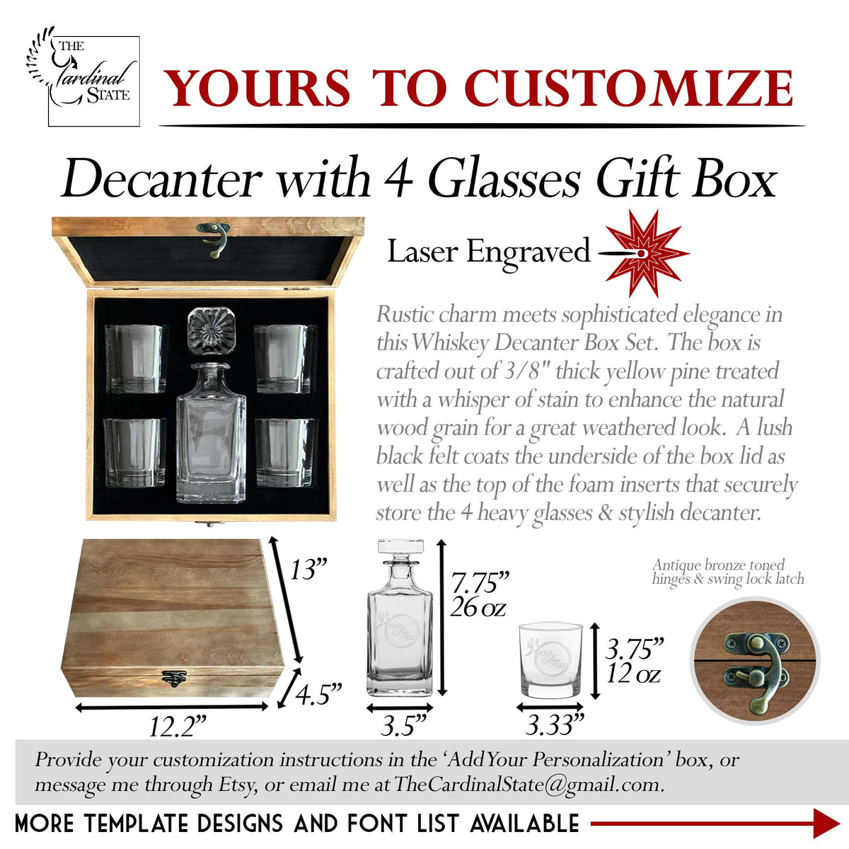 Custom Whiskey Box Gift Set Personalized, Decanter, Glasses – The