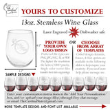 Custom Engraved Stemless Wine Glass, Personalized