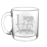 Animal Love Farm - Choose any farm animal you love - Glass Coffee Mug - The Cardinal State Shop