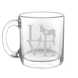 Animal Love Farm - Choose any farm animal you love - Glass Coffee Mug - The Cardinal State Shop