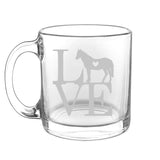 Animal Love Farm - Choose any farm animal you love - Glass Coffee Mug - The Cardinal State Shop