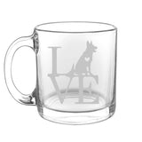 Animal Love K9- Choose any dog breed you love - Glass Coffee Mug - The Cardinal State Shop