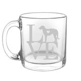 Animal Love K9- Choose any dog breed you love - Glass Coffee Mug - The Cardinal State Shop