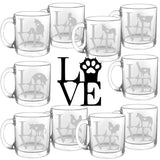 Animal Love Farm - Choose any farm animal you love - Glass Coffee Mug - The Cardinal State Shop
