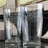 Customize Pint Beer Glass with GPS Coordinates of Place You First Meet Your Love or Favorite Family Vacation
