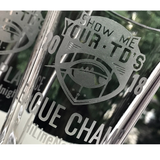Custom Fantasy Football Glass Whiskey and Pint Personalized Engraved Glasses Trophy