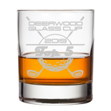 Custom Golf Whiskey Glass Tournament Event Award Personalized Trophy Monogram Logo