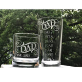 Dad / Step-Dad / Grandpa Est. Whiskey Bourbon Scotch, Pint or Coffee Mug glass - The Cardinal State Shop