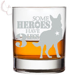 USA Military Patriot Salute Brave Army, Navy, Marine, Airforce Bourbon Whiskey Glass Armed Forces