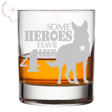 USA Military Patriot Salute Brave Army, Navy, Marine, Airforce Bourbon Whiskey Glass Armed Forces