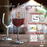 Custom Red or White Wine Glasses, Personalized
