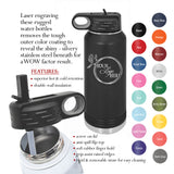 Personalized Water Bottle With Straw, Custom, 20oz