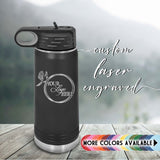 Personalized Water Bottle With Straw, Custom, 20oz