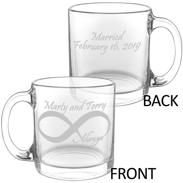 Infinity Always Wedding Anniversary Personalized Coffee Mug Glasses Custom