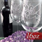 Custom Red or White Wine Glasses, Personalized
