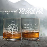 gps coordinate whiskey glass