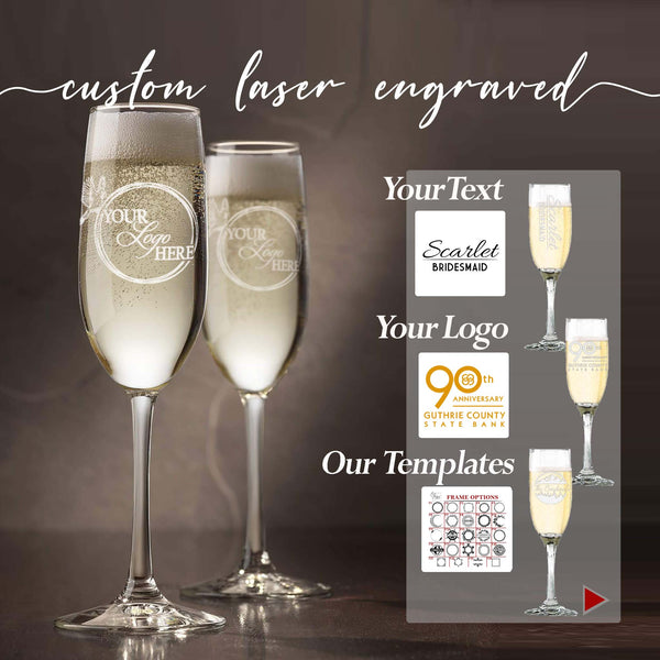 Champagne flute Personal engraved initials and first name