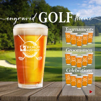 Golf Gifts Engraved Name or Photo Golf Ball Pint Beer Glass - CALLIE