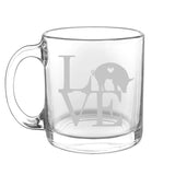Animal Love Farm - Choose any farm animal you love - Glass Coffee Mug - The Cardinal State Shop