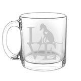 Animal Love K9- Choose any dog breed you love - Glass Coffee Mug - The Cardinal State Shop
