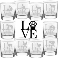 Animal Love Farm - Choose any farm animal you love - Bourbon Whiskey Glass - The Cardinal State Shop