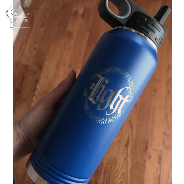 Personalized Water Bottles 32oz with Flip-Top Lid and Straw