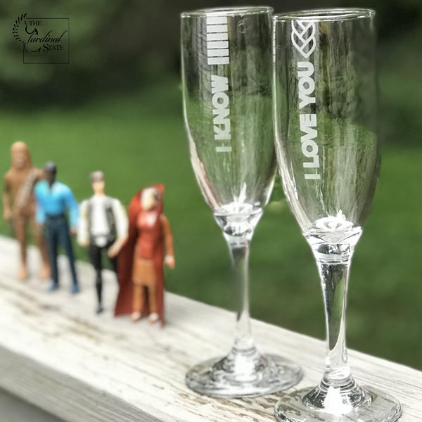 Star Wars Force be with us Wedding Toasting Glasses Engraved