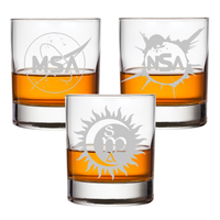 Monogram Celestial Bourbon Whiskey Scotch Glass Collection for NASA, Space Exploration, Moon Landing, and Rocket Science Enthusiasts