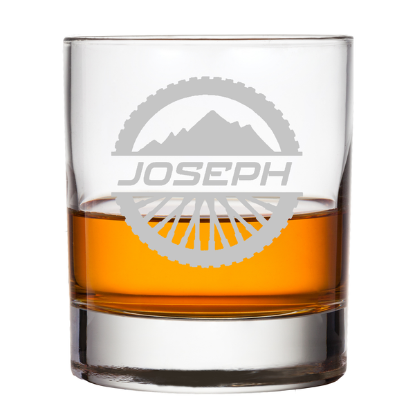 Outdoor Mountain Biking Personalized Whiskey Glass
