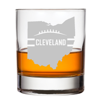 Cleveland Football Bourbon Whiskey Glass Baker Mayfield Ohio State Dawg Pound