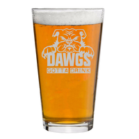 Cleveland Ohio Football Pint Beer Glass Dawgs Gotta Drink Personalized