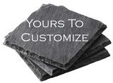 Custom Slate Coasters, Any text or logo designs, Personalized