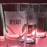 Customized Pint Beer Glass for Baseball Fans from any State in the U.S.A. 