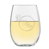Custom engraved stemless wine glass