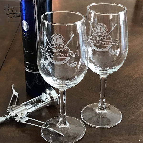 Custom Red or White Wine Glasses, Personalized