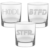 Wall Street Glasses BTFD (Buy The Dip), STFR (Sell The Rip), HODL (Hodl-I mean hold), The Bull and Bear - The Cardinal State Shop