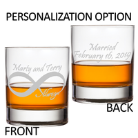 Infinity Always Set of 2 Personalized Whiskey Glasses