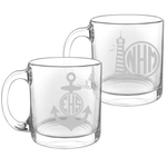 Anchor and Lighthouse Nautical Coffee Mug Glasses Monogrammed