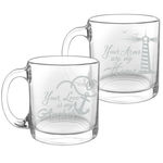Wedding Anniversary Nautical Bourbon Coffee Mug Glass "Your love is my anchor" "Your arms are my home"
