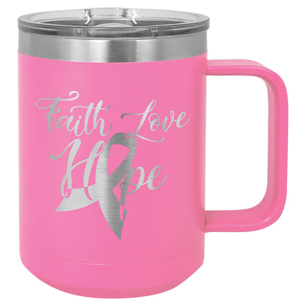 Personalized Floral Heart Travel Coffee Mug, Design: M5